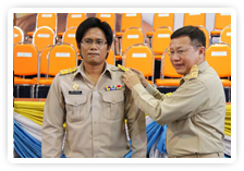 ภาพ..พิธีประดับเครื่องหมายอินทรธนูและการประชุมสภาองค์การบริหารส่วนจังหวัดสุพรรณบุรี ครั้งแรก ประจำปี 2555