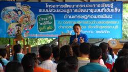 ภาพ..โครงการพัฒนากระบวนการเรียนรู้แบบมีส่วนร่วมสู่การพัฒนาชุมชนที่เข้มแข็ง รุ่นที่ ๑๖ ประจำปี ๒๕๕๖ ด้านเศรษฐกิจพอเพียง พอเพียง เมื่อวันที่          ๙ สิงหาคม ๒๕๕๖  ณ องค์การบริหารส่วนตำบลบ่อสุพรรณ อำเภอสองพี่น้อง   