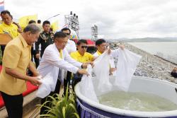 ภาพ..พิธีลงนามถวายพระพร และโครงการปล่อยพันธุ์สัตว์น้ำเฉลิมพระเกียรติพระบาทสมเด็จพระเจ้าอยู่หัว “ตามรอยเสด็จอำเภอด่านช้าง ๔๐ ปี” เมื่อวันที่ ๑๕ กรกฎาคม ๒๕๕๘  ณ บริเวณเขื่อนกระเสียว อำเภอด่านช้าง